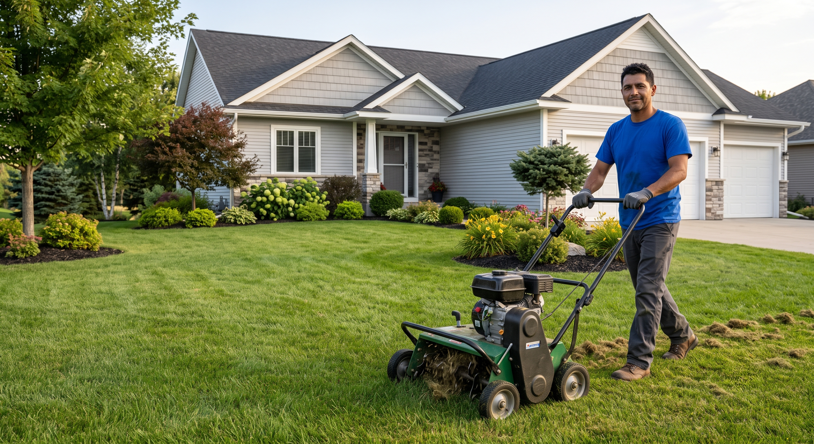 Lawn dethatching service for healthier turf